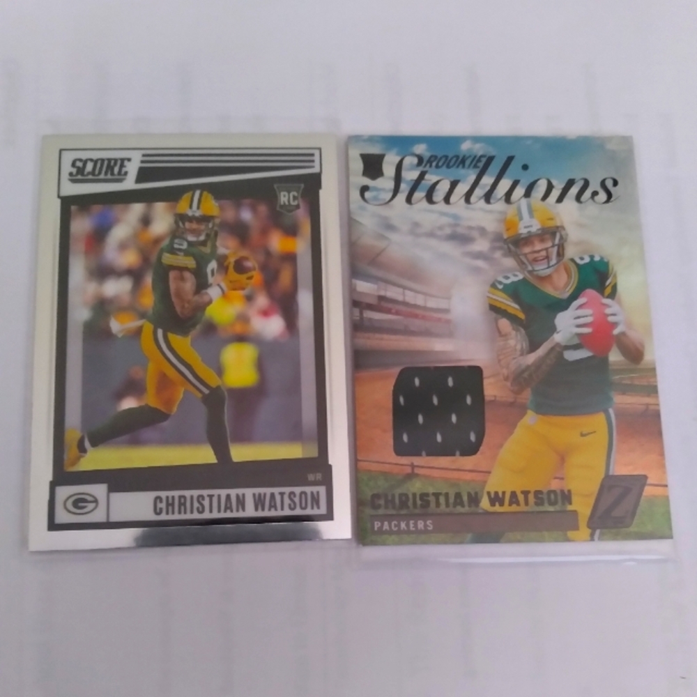 Christian Watson (2) football cards